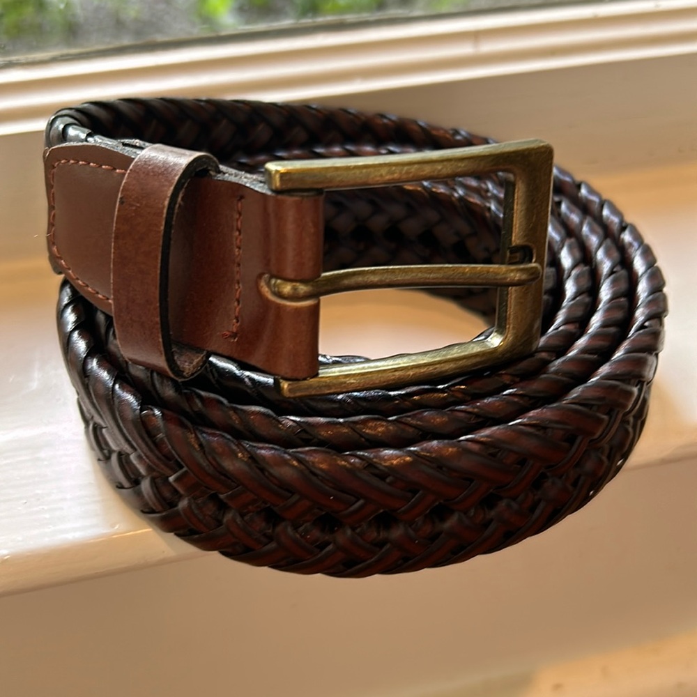 Woven brown belt -BIG! 51” in overall length